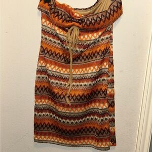 Bohemian Knit Dress with Geometric Patterns